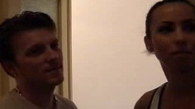 Melanie walked 'round thedoor in an device become